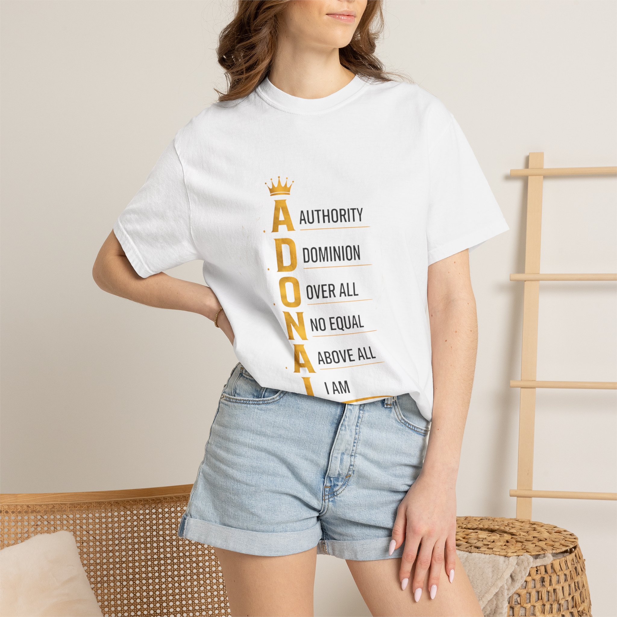 Adonai Crown T‑Shirt — Faith-Based 'Adonai' Vertical Acrostic Design (Authority, Dominion, Over All) - Image 5