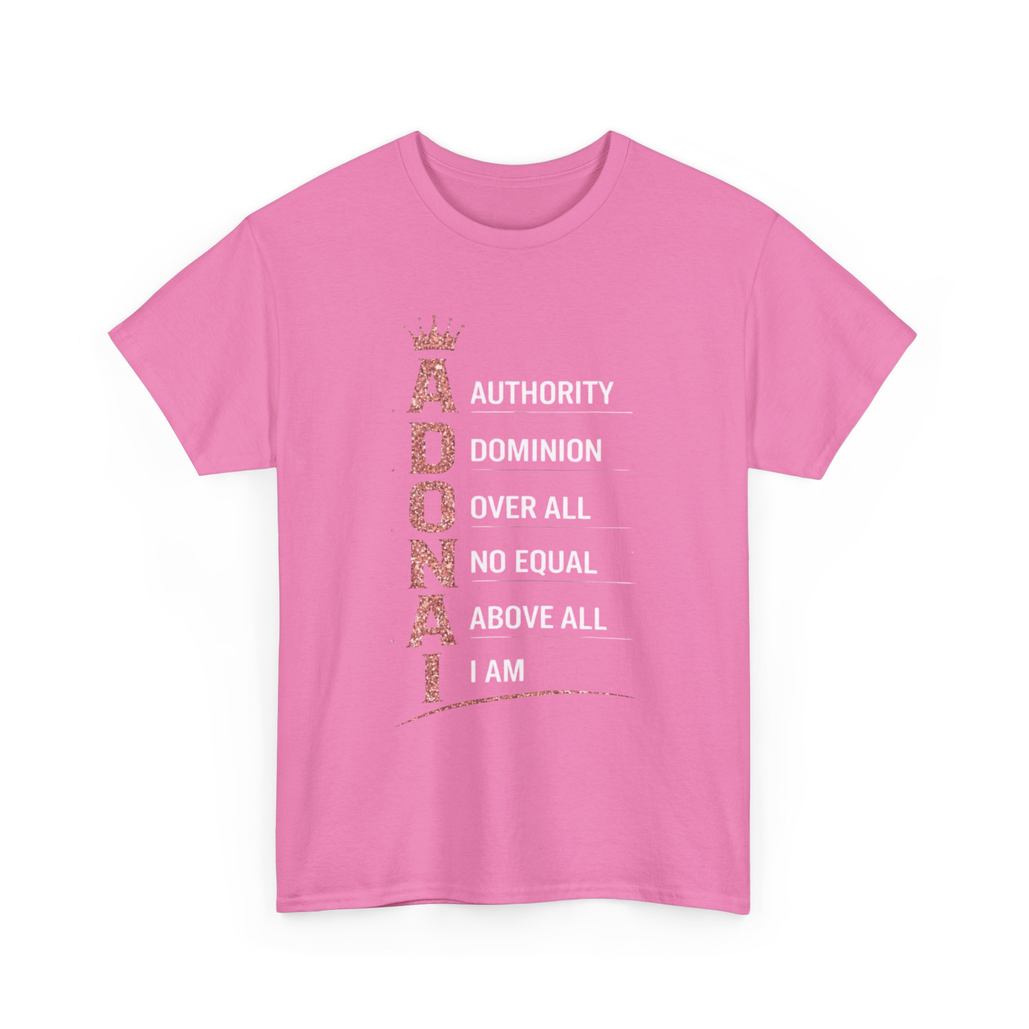 Adonai Faith Tee — Pink Crowned Vertical Scripture Design - Image 9