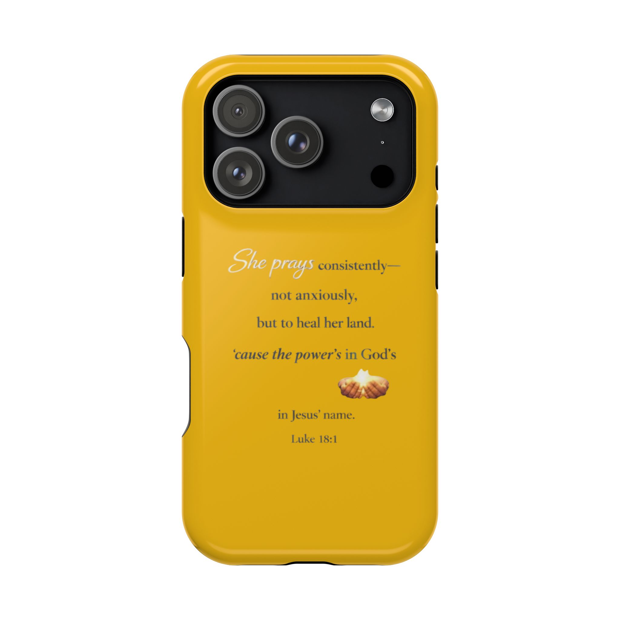 Christian Prayer Magnetic Impact-Resistant Phone Case — "She Prays Consistently" Inspirational Yellow - Image 133