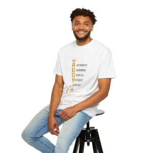 Adonai Crown T‑Shirt — Faith-Based 'Adonai' Vertical Acrostic Design (Authority, Dominion, Over All)