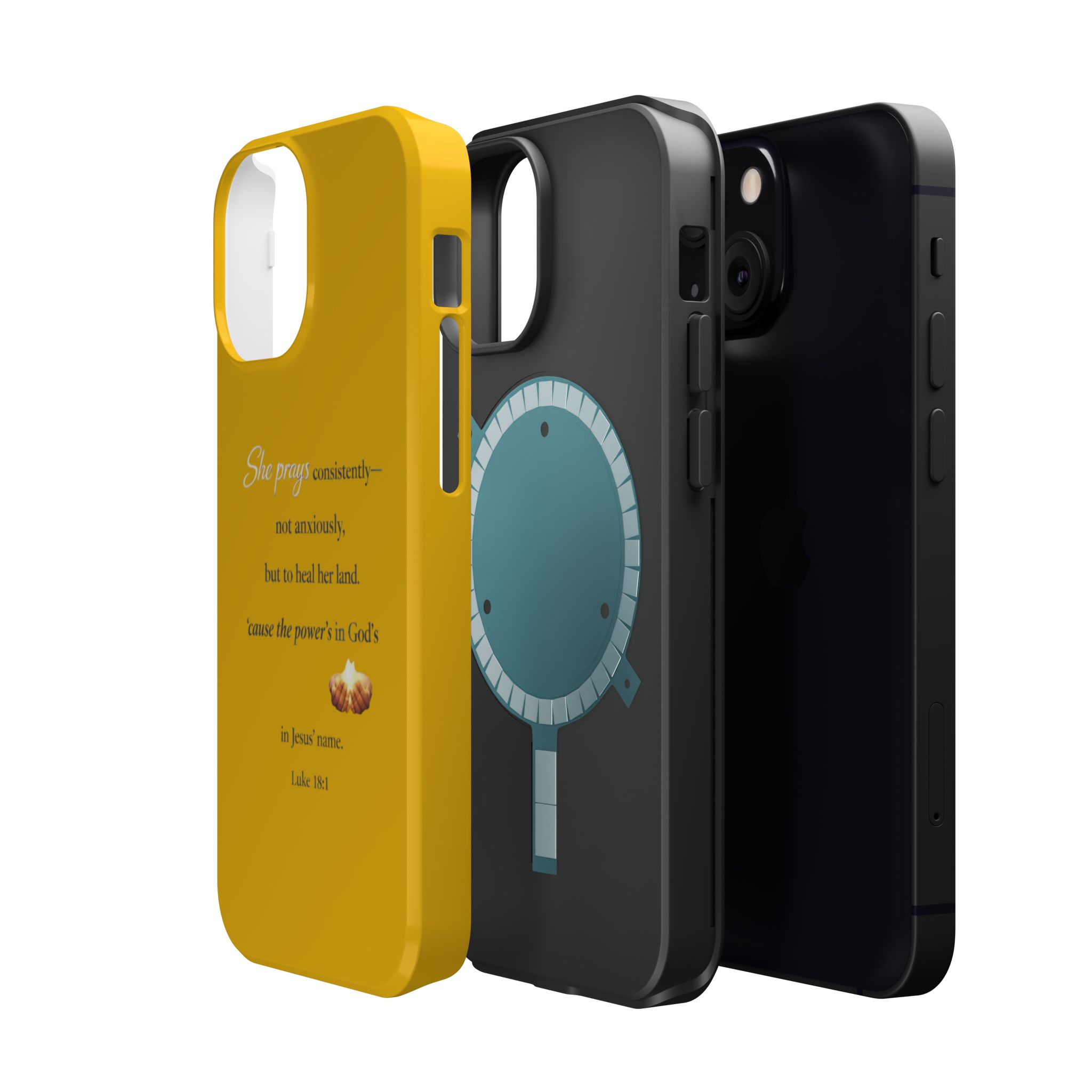 Christian Prayer Magnetic Impact-Resistant Phone Case — "She Prays Consistently" Inspirational Yellow - Image 42