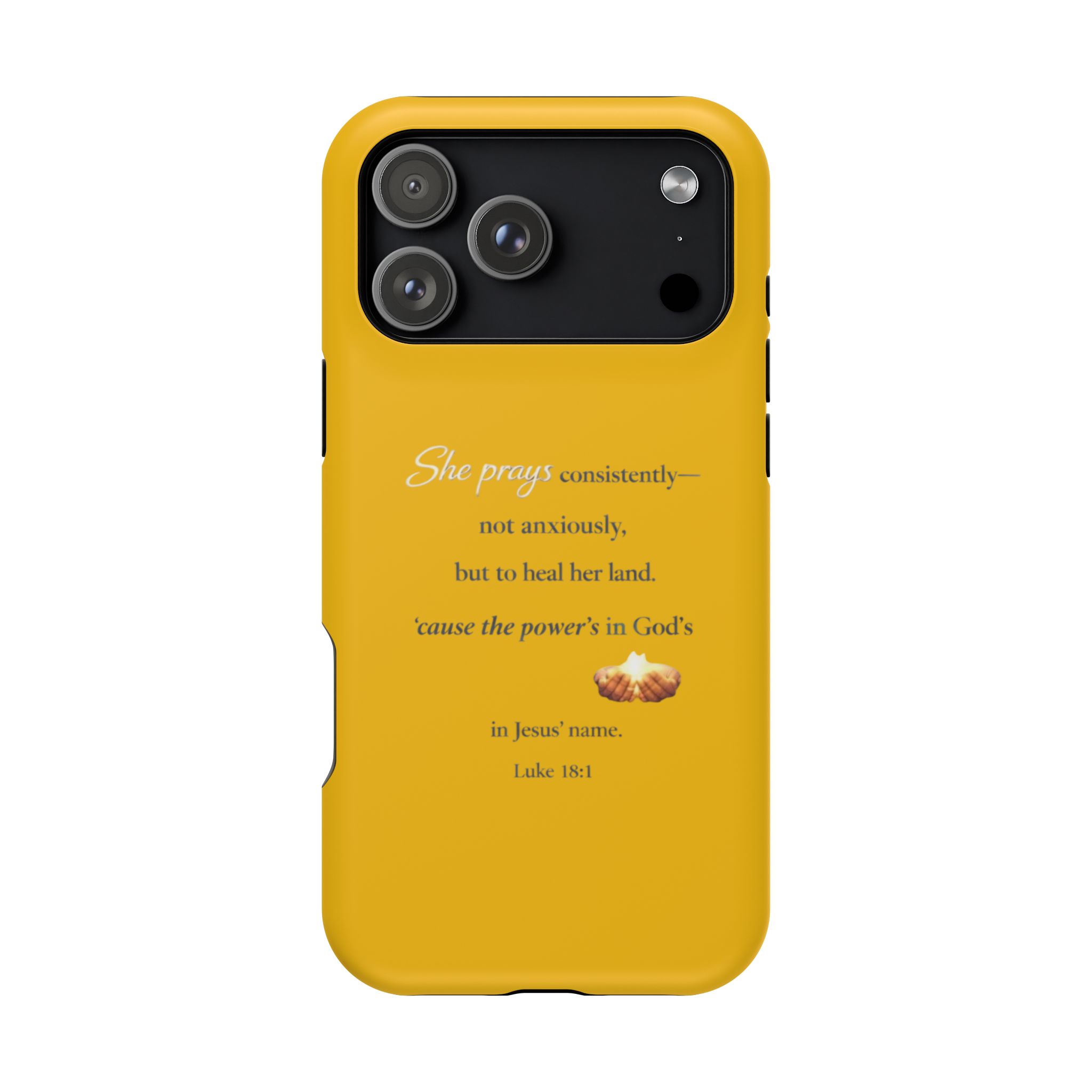 Christian Prayer Magnetic Impact-Resistant Phone Case — "She Prays Consistently" Inspirational Yellow - Image 136