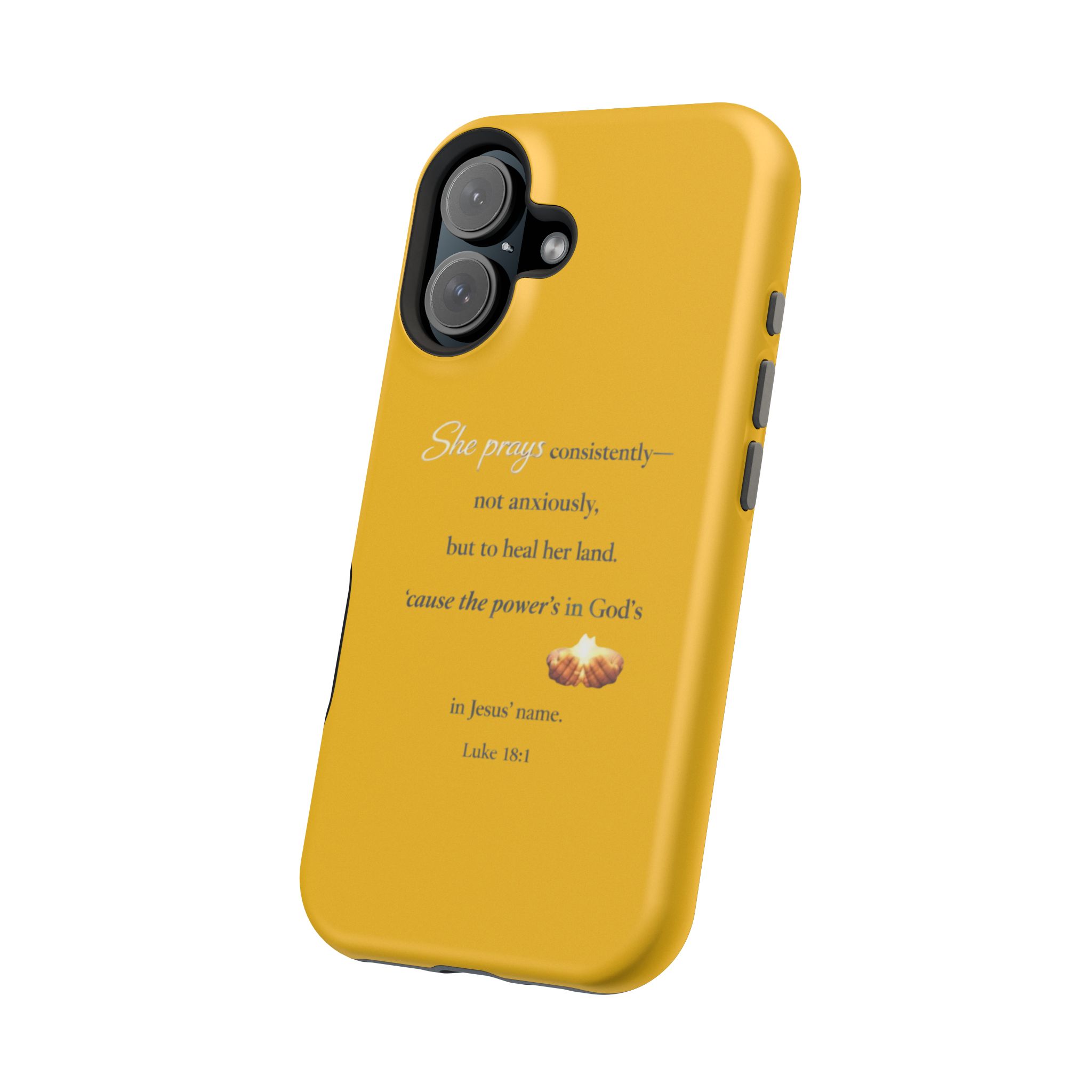 Christian Prayer Magnetic Impact-Resistant Phone Case — "She Prays Consistently" Inspirational Yellow - Image 102