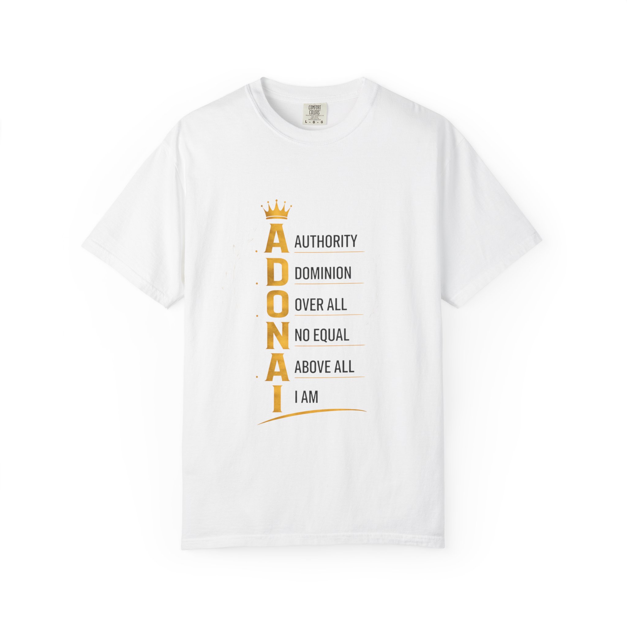 Adonai Crown T‑Shirt — Faith-Based 'Adonai' Vertical Acrostic Design (Authority, Dominion, Over All) - Image 2