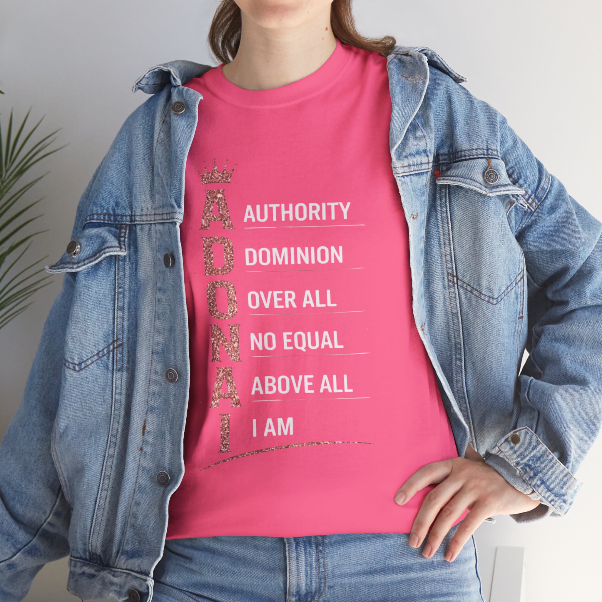 Adonai Faith Tee — Pink Crowned Vertical Scripture Design - Image 18