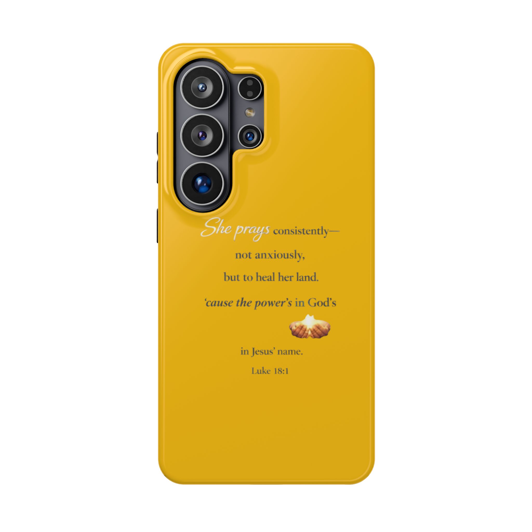 Christian Prayer Magnetic Impact-Resistant Phone Case — "She Prays Consistently" Inspirational Yellow - Image 139