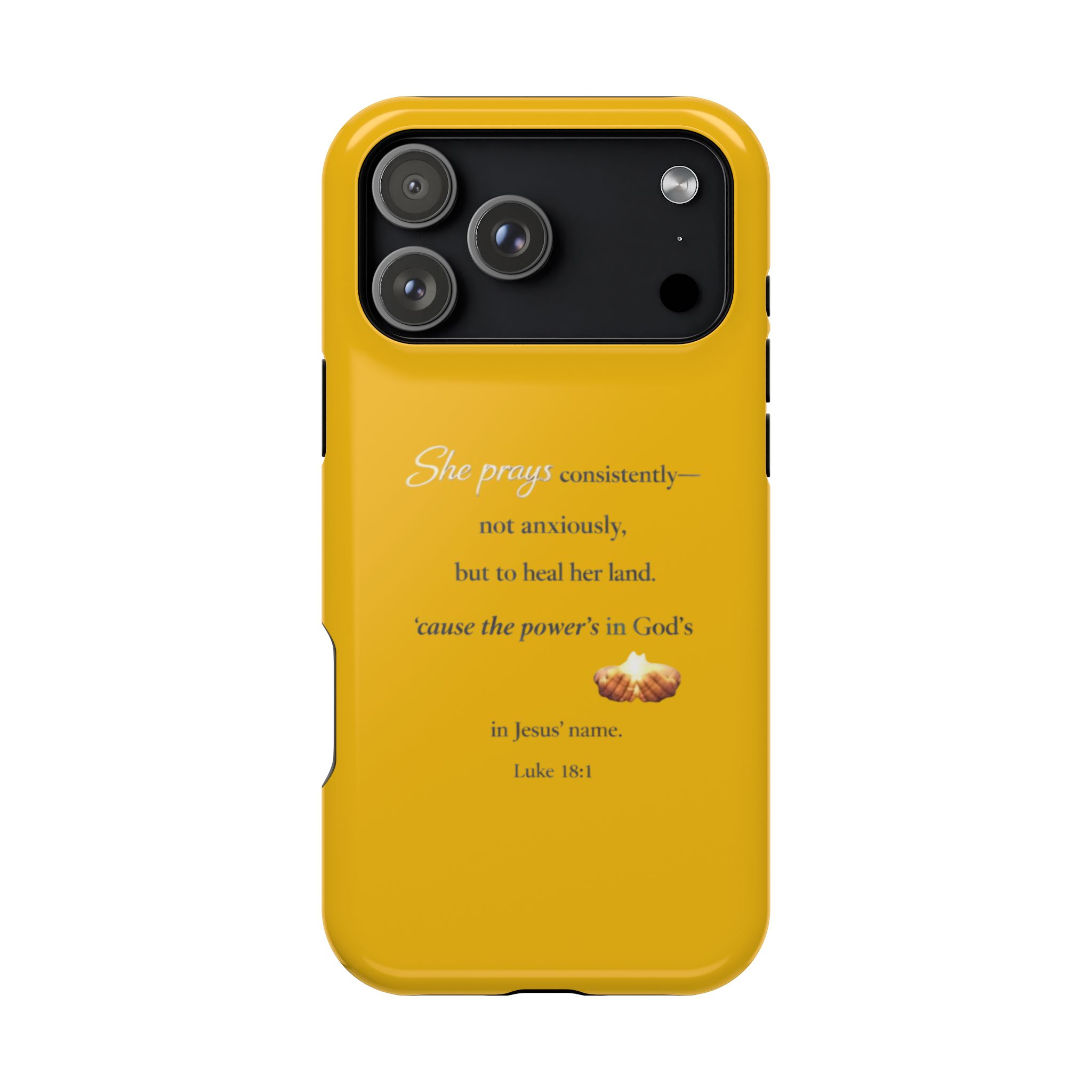 Christian Prayer Magnetic Impact-Resistant Phone Case — "She Prays Consistently" Inspirational Yellow - Image 135