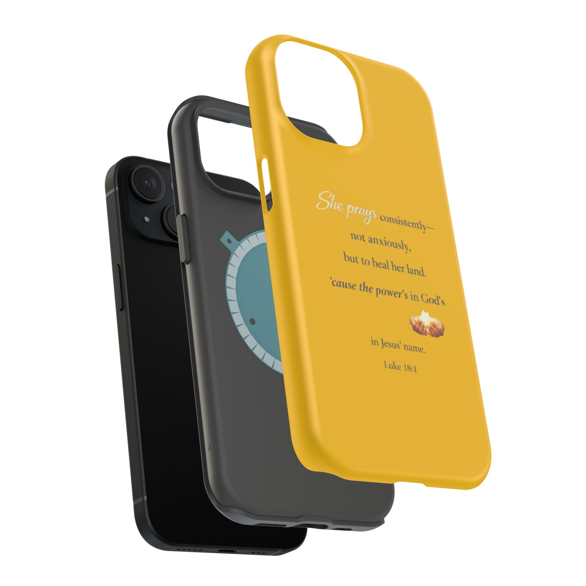 Christian Prayer Magnetic Impact-Resistant Phone Case — "She Prays Consistently" Inspirational Yellow - Image 72