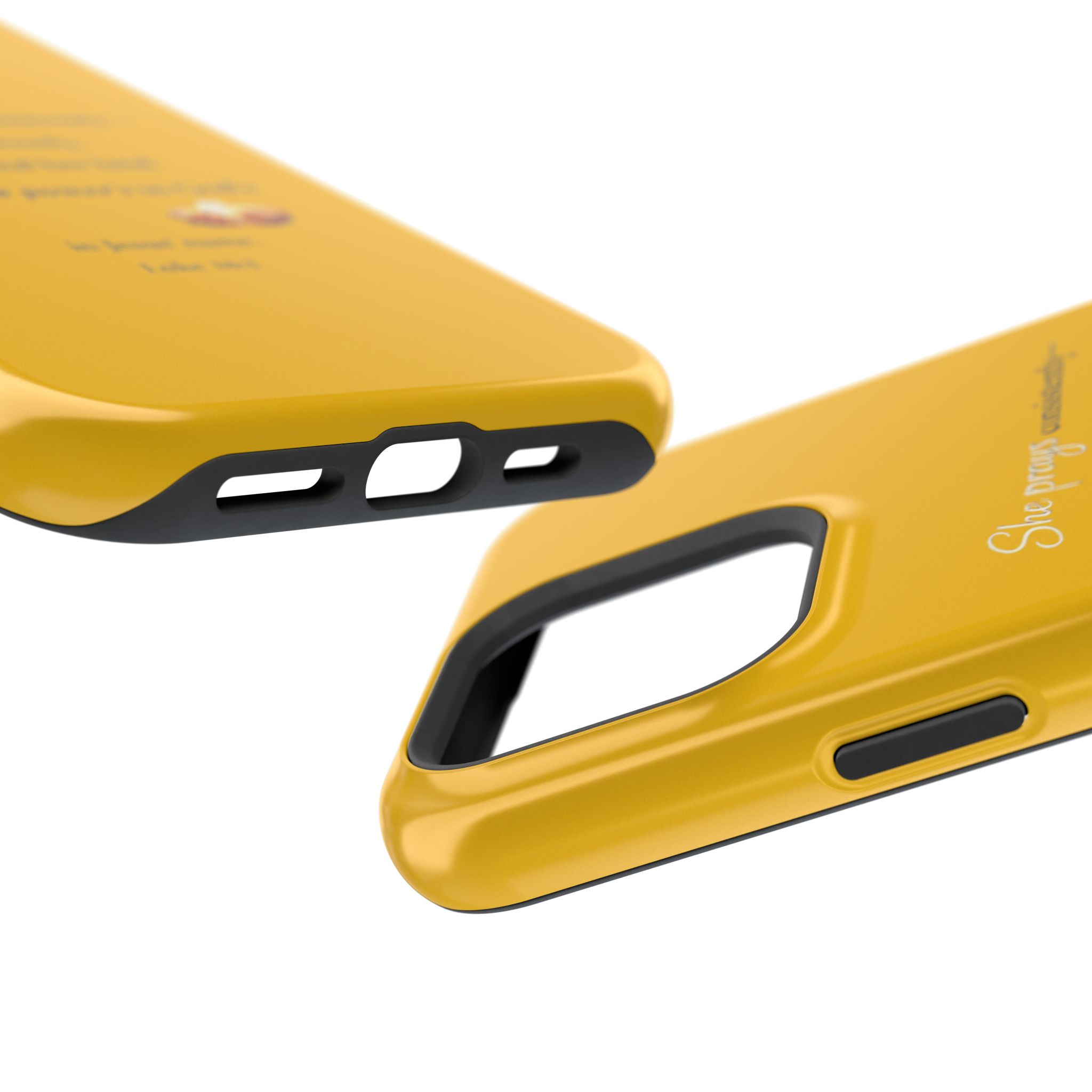 Christian Prayer Magnetic Impact-Resistant Phone Case — "She Prays Consistently" Inspirational Yellow - Image 124