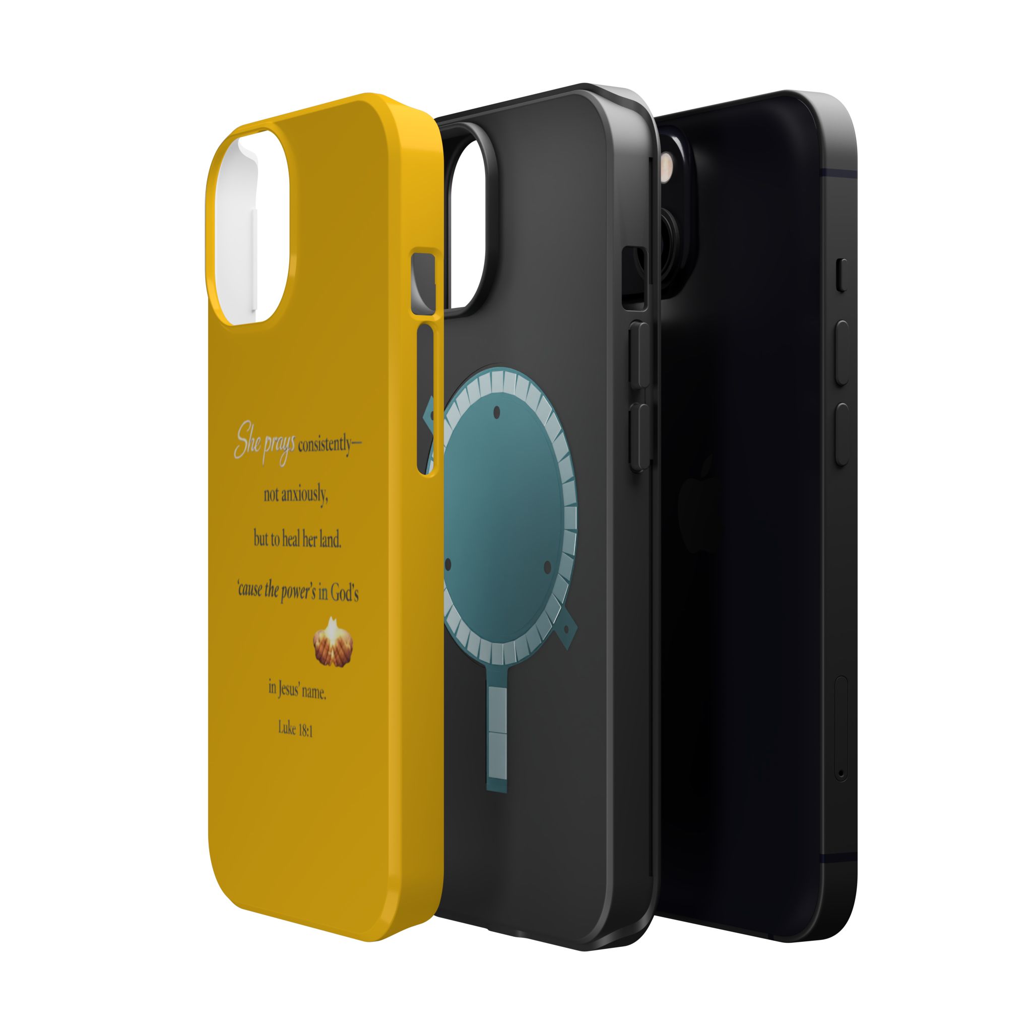 Christian Prayer Magnetic Impact-Resistant Phone Case — "She Prays Consistently" Inspirational Yellow - Image 34