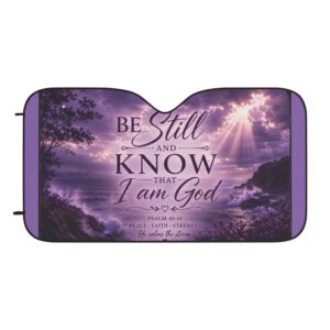 Be Still and Know I Am God Purple Car Sun Shade