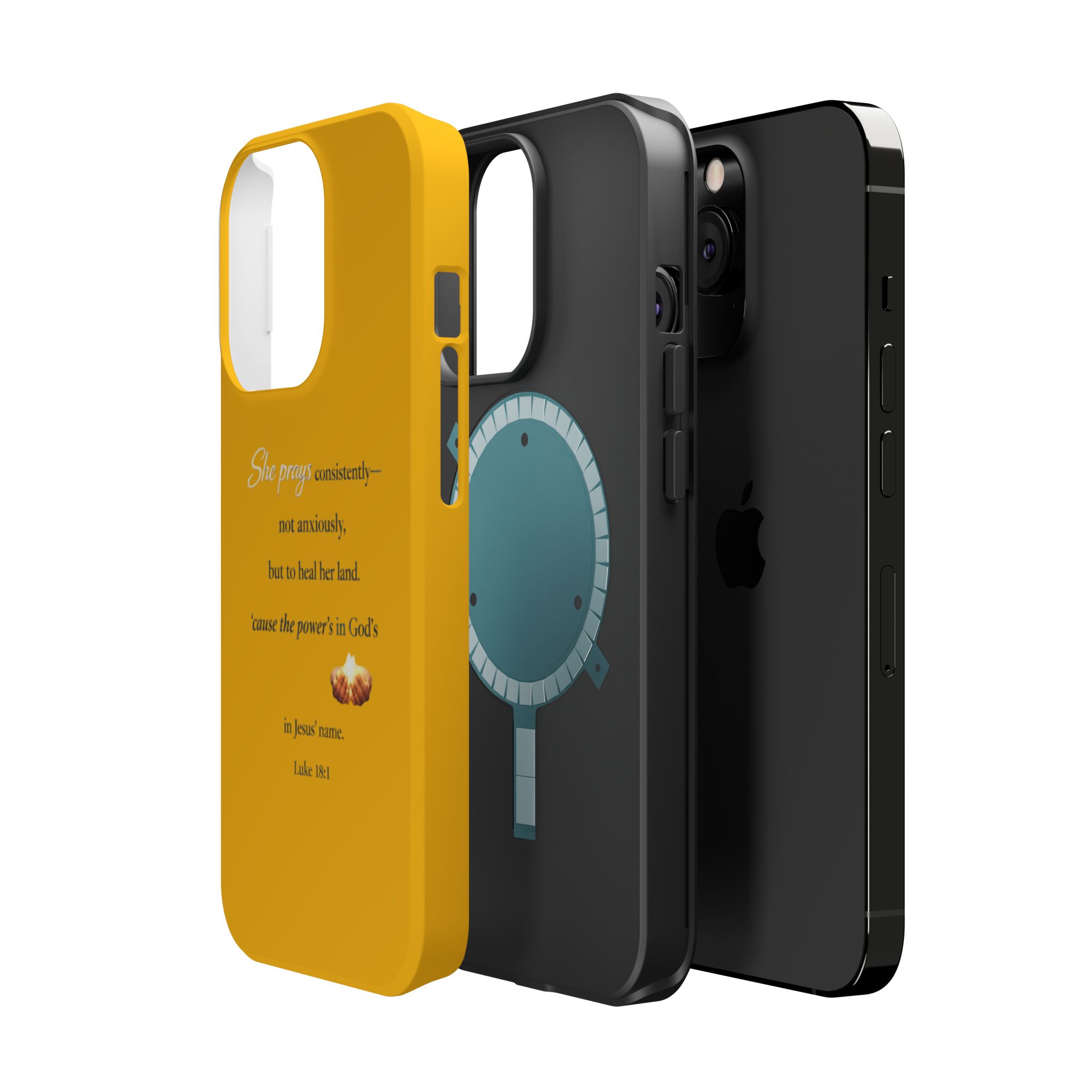 Christian Prayer Magnetic Impact-Resistant Phone Case — "She Prays Consistently" Inspirational Yellow - Image 54