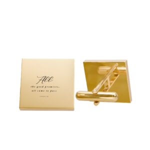 Gold Square Cufflinks — Classic Minimalist Men's Formal Accessories