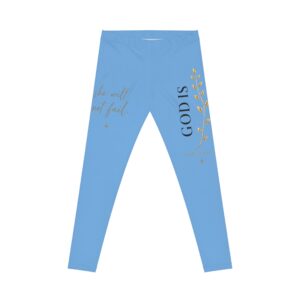 God Is Good Blue Women's Leggings — Inspirational Faith-Based Activewear