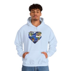Heart Map Hoodie — Vintage Travel Collage Pullover
