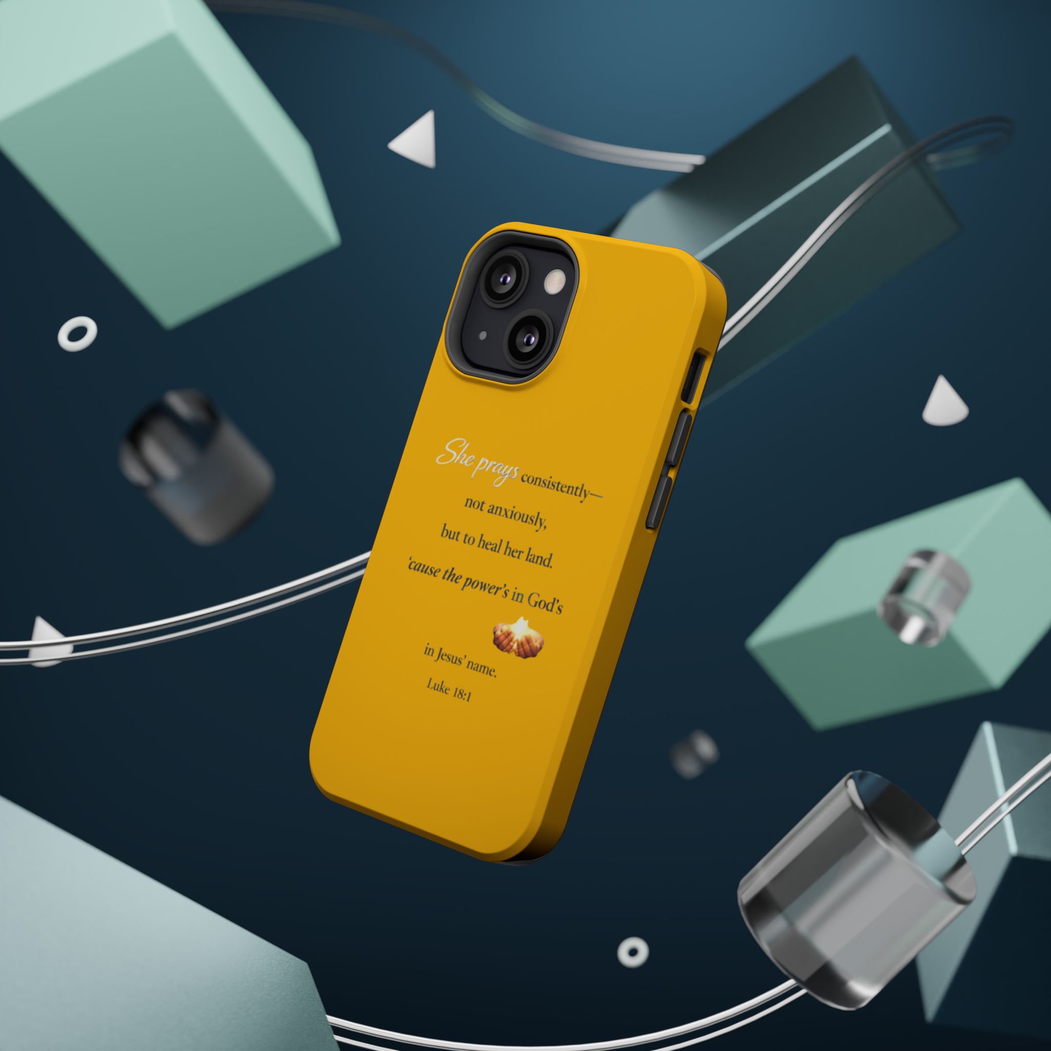 Christian Prayer Magnetic Impact-Resistant Phone Case — "She Prays Consistently" Inspirational Yellow - Image 43
