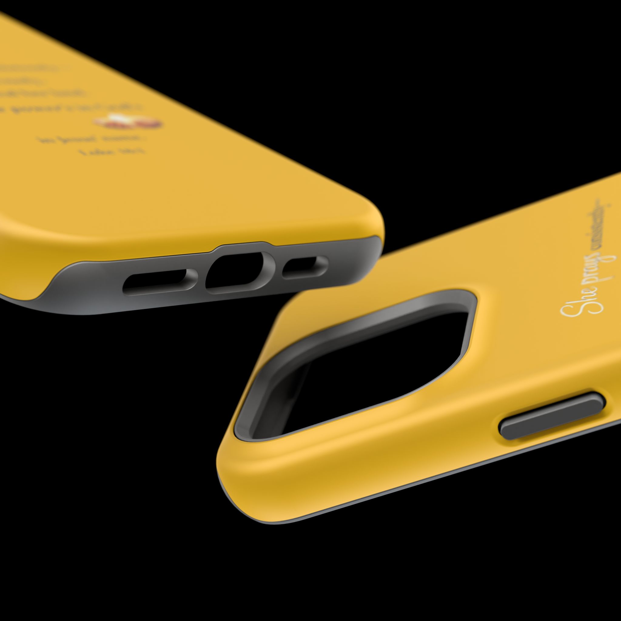 Christian Prayer Magnetic Impact-Resistant Phone Case — "She Prays Consistently" Inspirational Yellow - Image 95