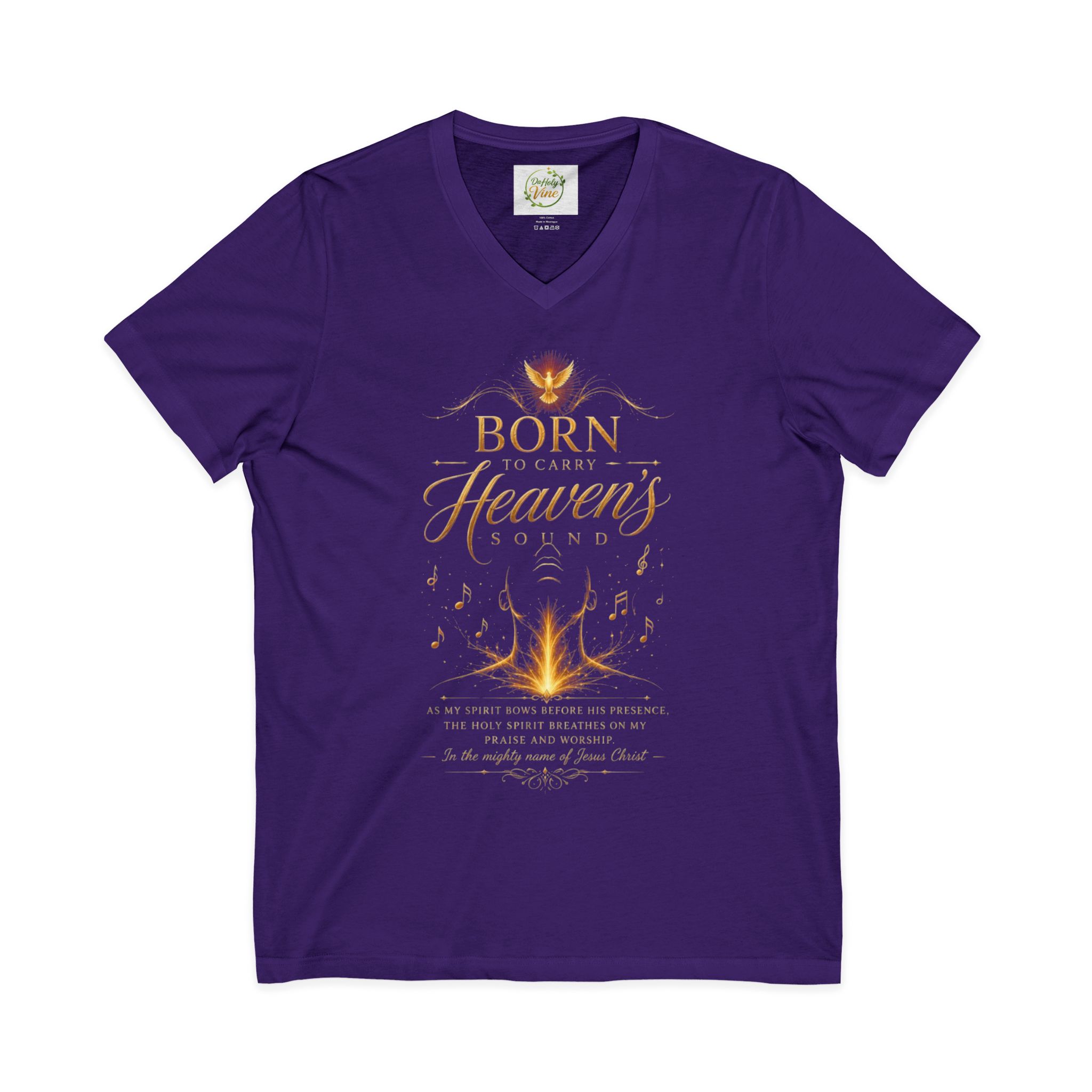 Born to carry heavens Sound V-Neck Tee — Inspirational Christian Faith T‑Shirt - Image 13