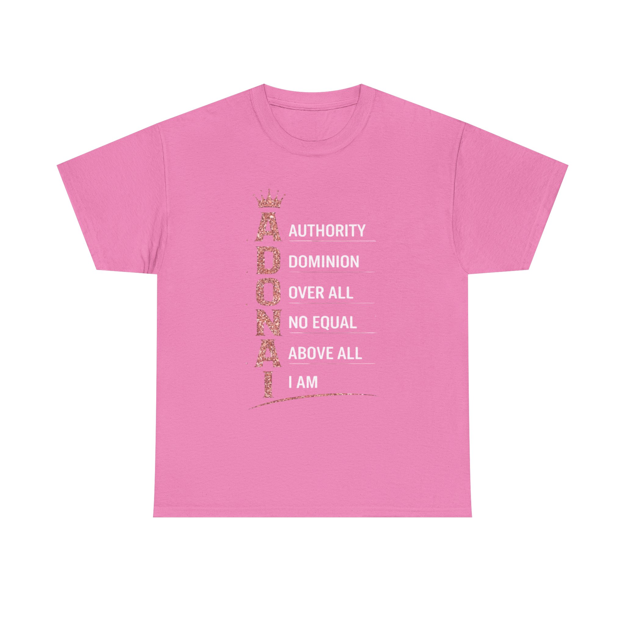 Adonai Faith Tee — Pink Crowned Vertical Scripture Design - Image 7