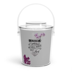 Gray and purple as for me and my houseIce Bucket with Tongs — "As for Me and My House" Decorative Ice Cooler