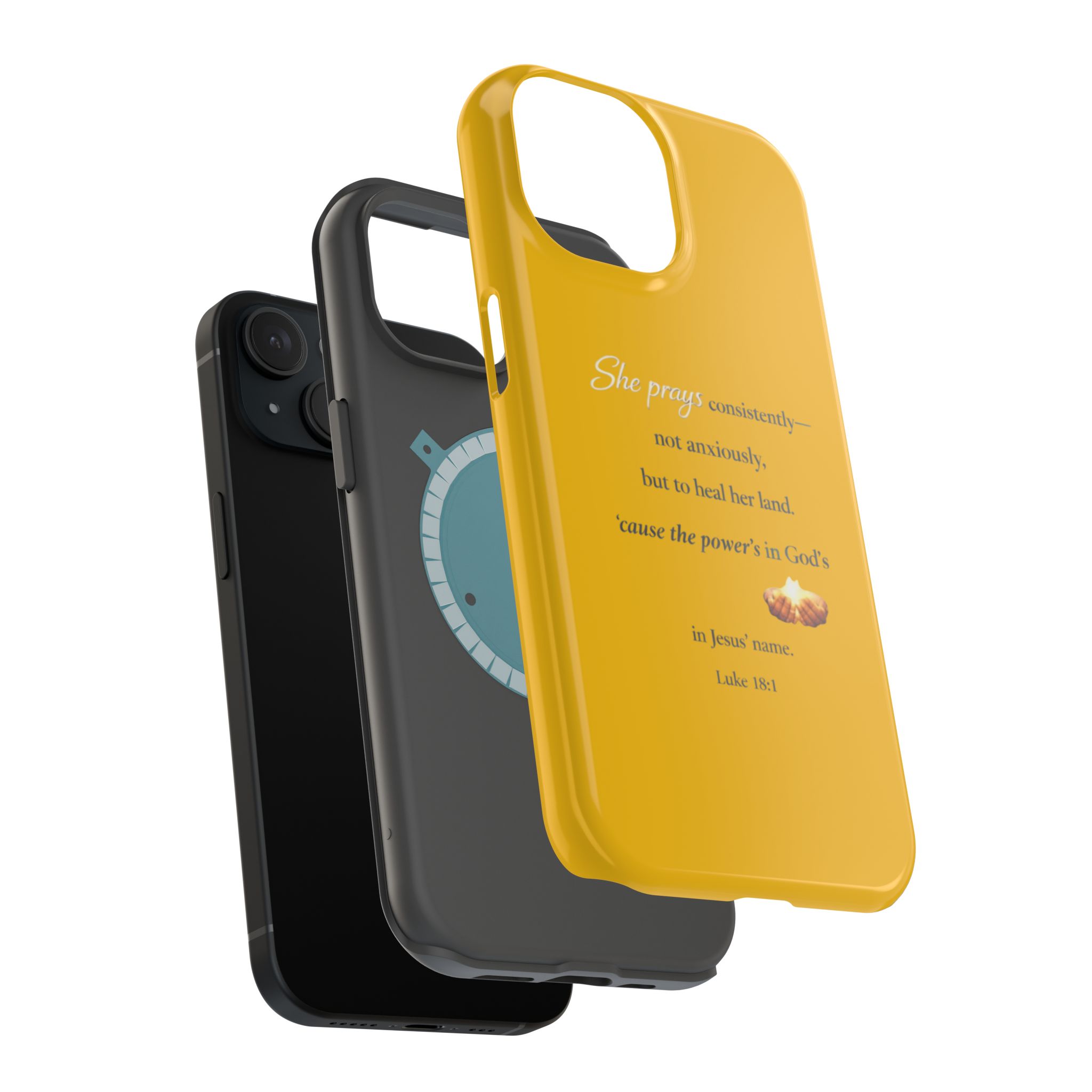 Christian Prayer Magnetic Impact-Resistant Phone Case — "She Prays Consistently" Inspirational Yellow - Image 68