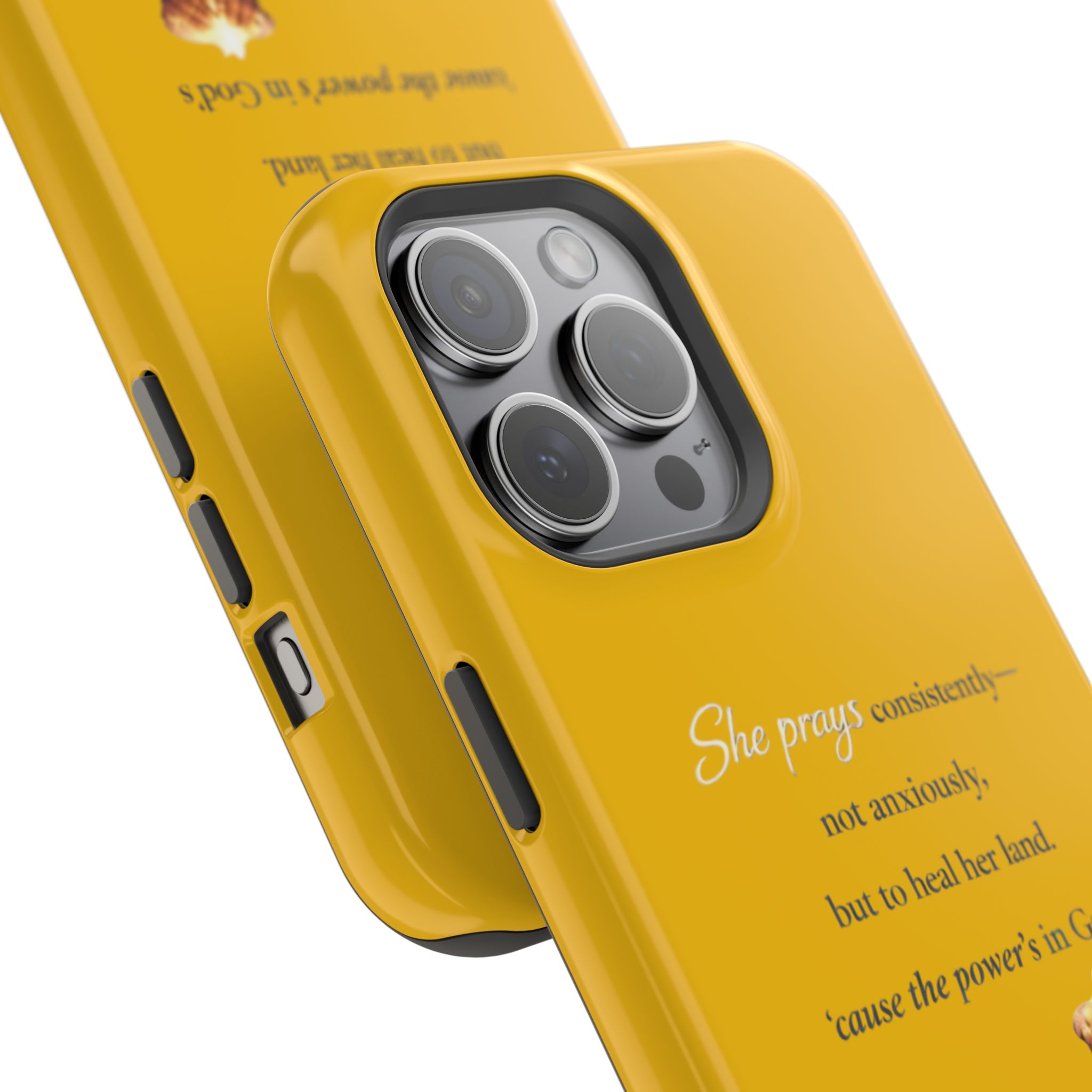 Christian Prayer Magnetic Impact-Resistant Phone Case — "She Prays Consistently" Inspirational Yellow - Image 90