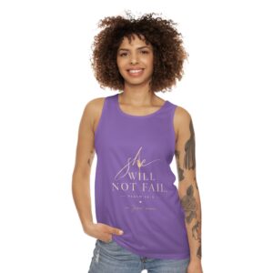 She will not fail Tank Top — "She Will Not Fail" Psalm 46:5