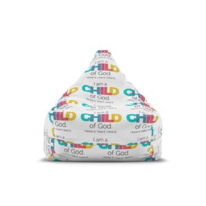 I Am a Child Colorful Text Bean Bag Cover — Kids Room Accent