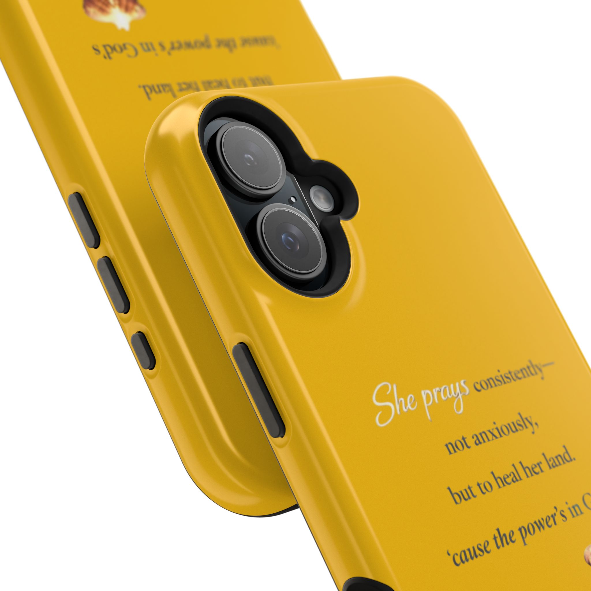 Christian Prayer Magnetic Impact-Resistant Phone Case — "She Prays Consistently" Inspirational Yellow - Image 107