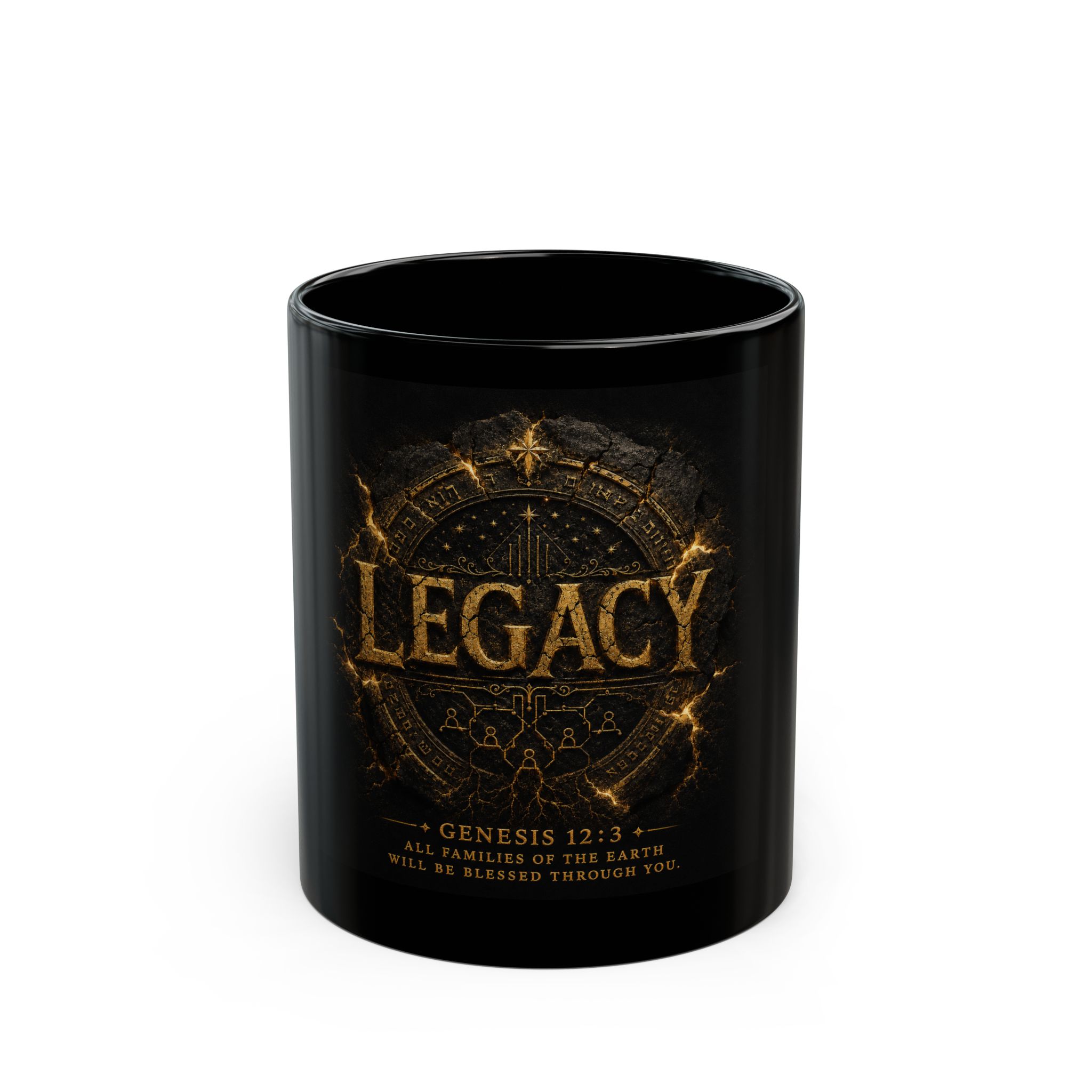 Legacy Scripture Coffee Mug – "Legacy" Genesis 12:3 Black Ceramic Mug