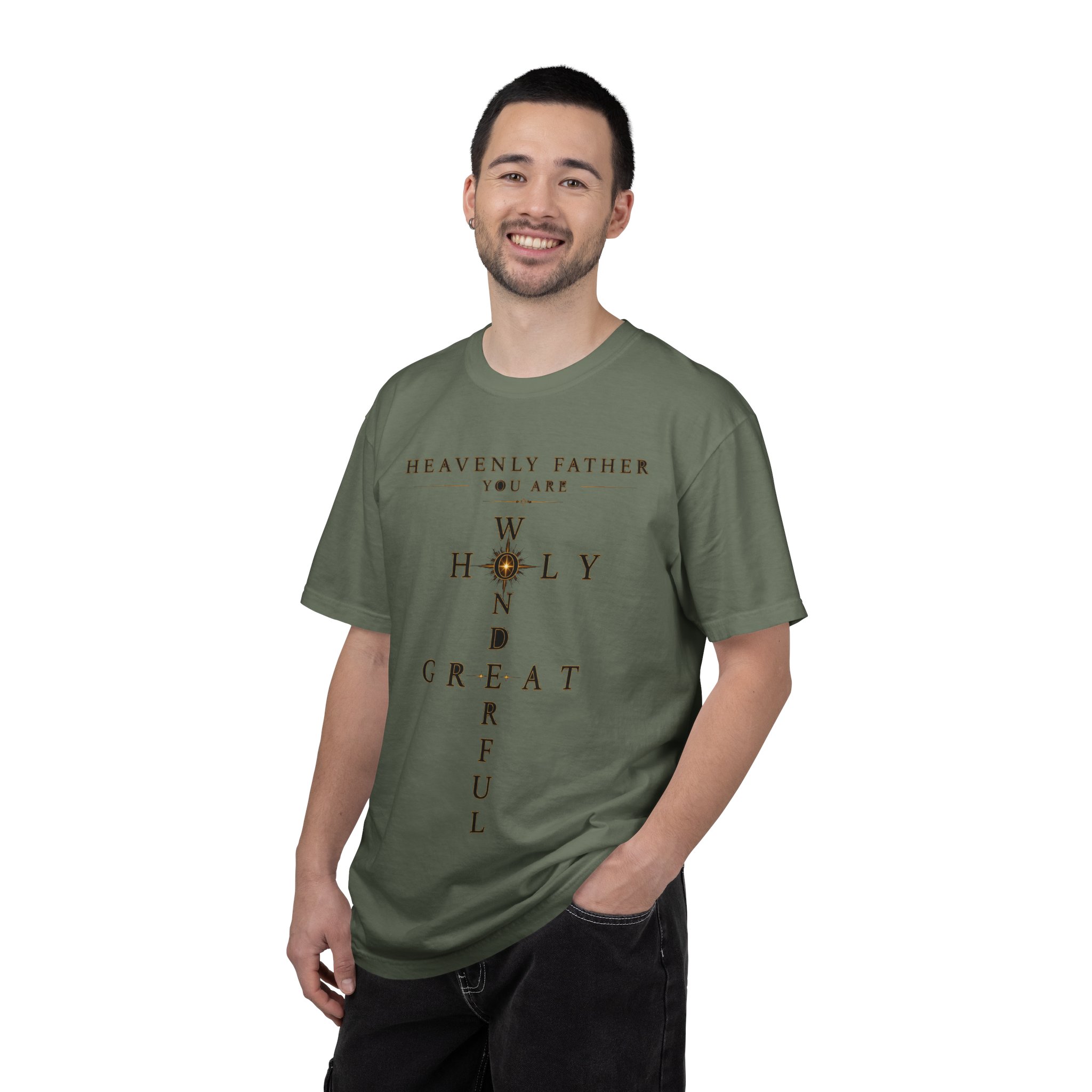 Heavenly Father Cross T‑Shirt — "You Are Wonderful, Holy, Great" Christian Faith Tee - Image 16