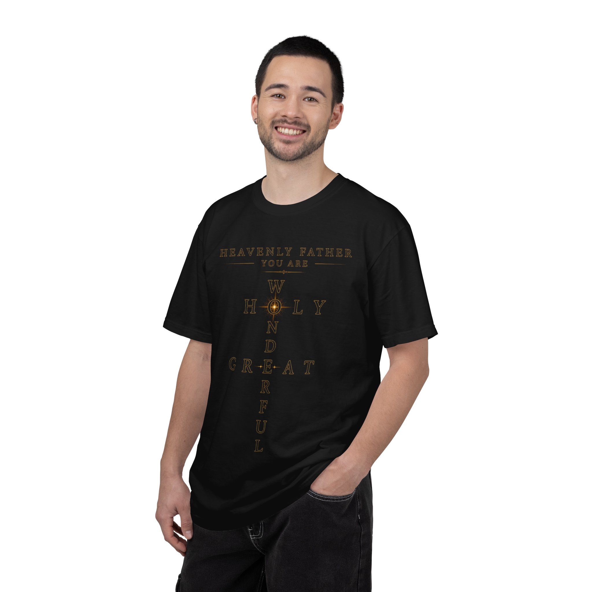 Heavenly Father Cross T‑Shirt — "You Are Wonderful, Holy, Great" Christian Faith Tee - Image 25