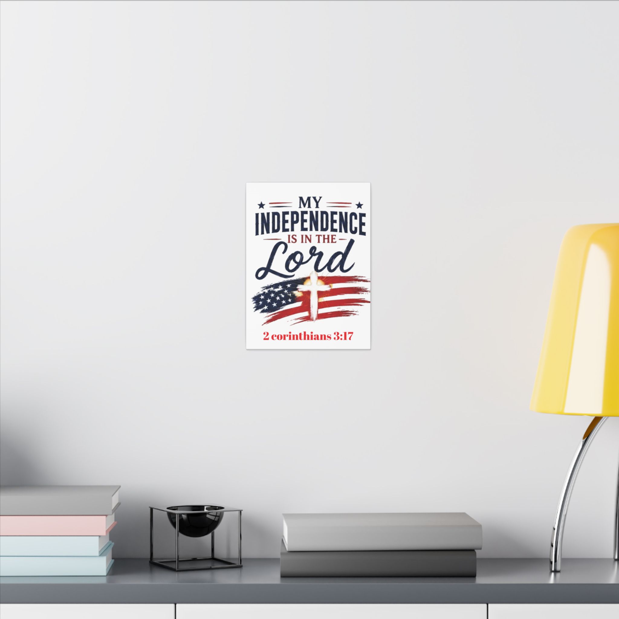 Independence Is in the Lord Canvas Wall Art – Patriotic Christian 2 Corinthians 3:17 - Image 4