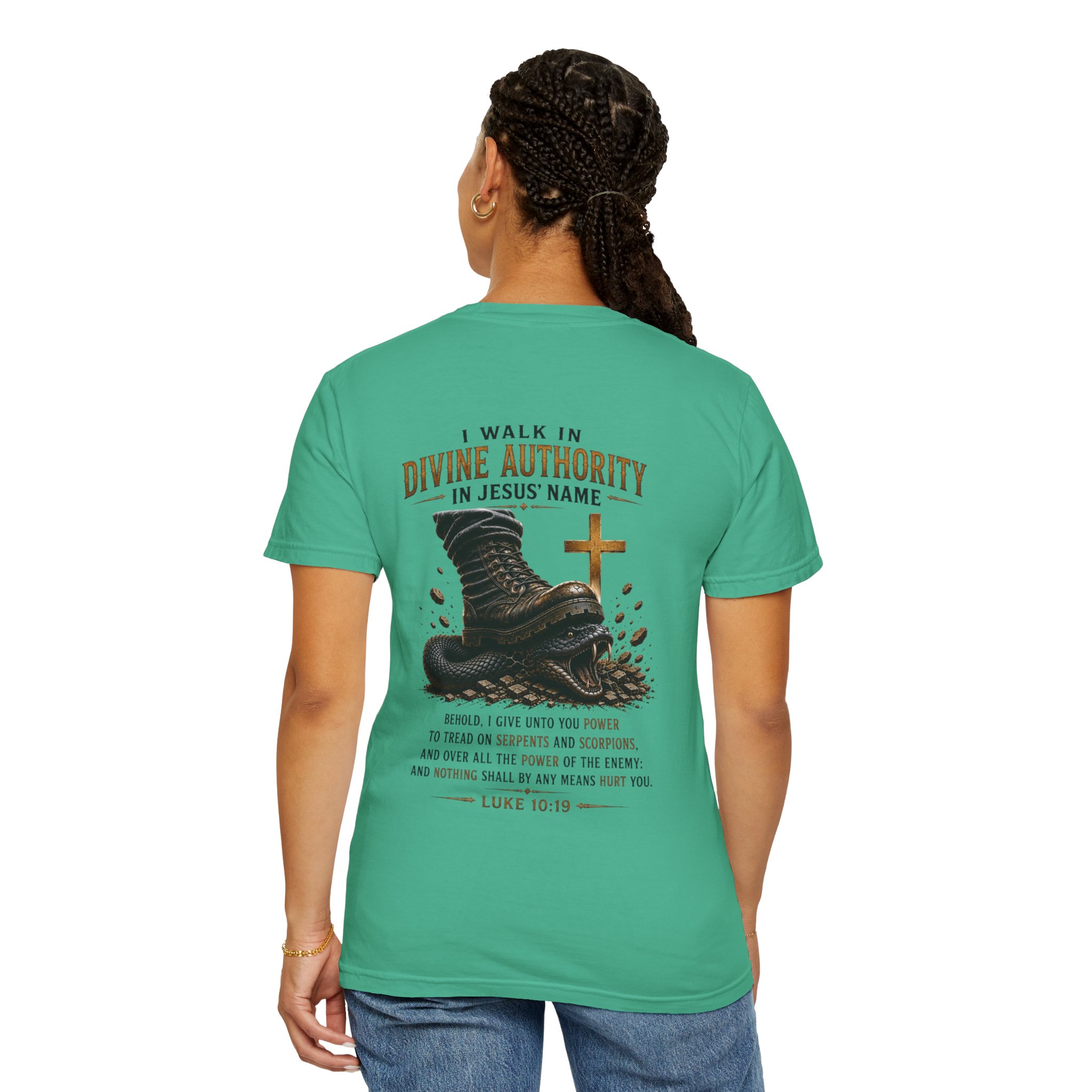 Authorized Power T-Shirt — "Authorized Power" Luke 10:19 Christian Faith Tee - Image 89
