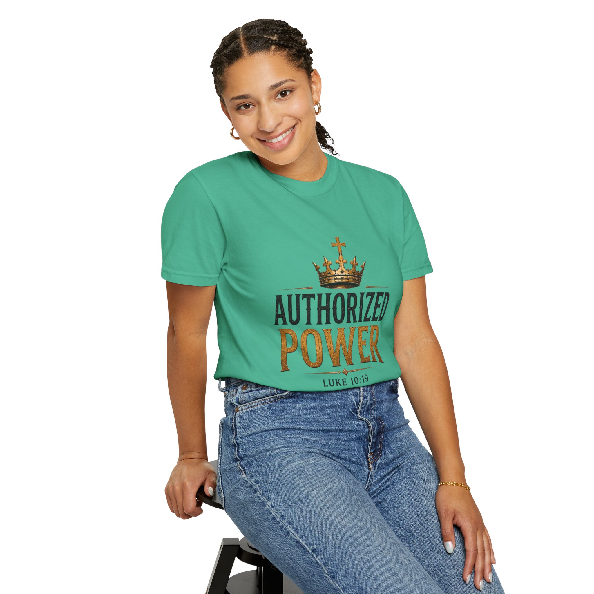 Authorized Power T-Shirt — "Authorized Power" Luke 10:19 Christian Faith Tee - Image 87