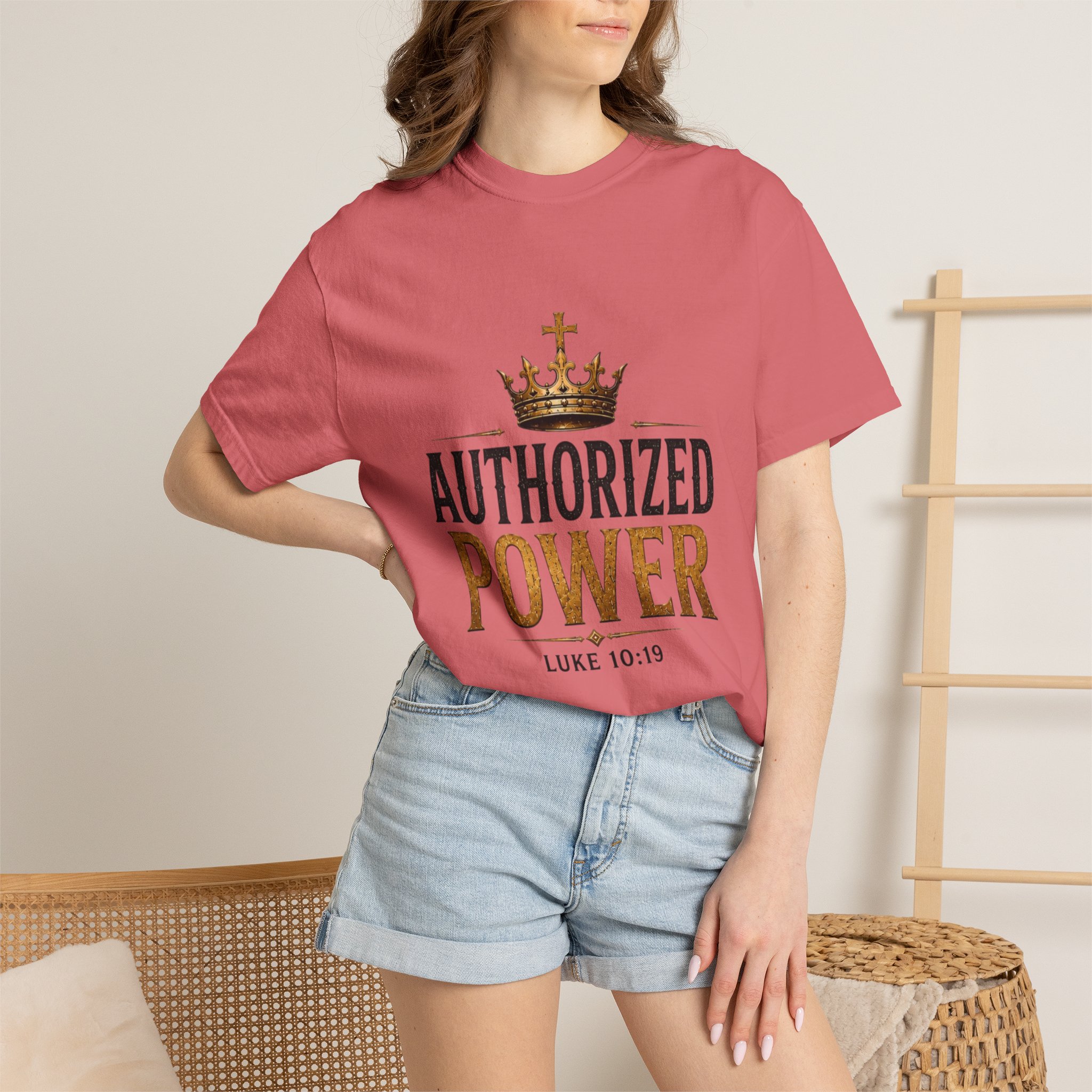 Authorized Power T-Shirt — "Authorized Power" Luke 10:19 Christian Faith Tee - Image 120