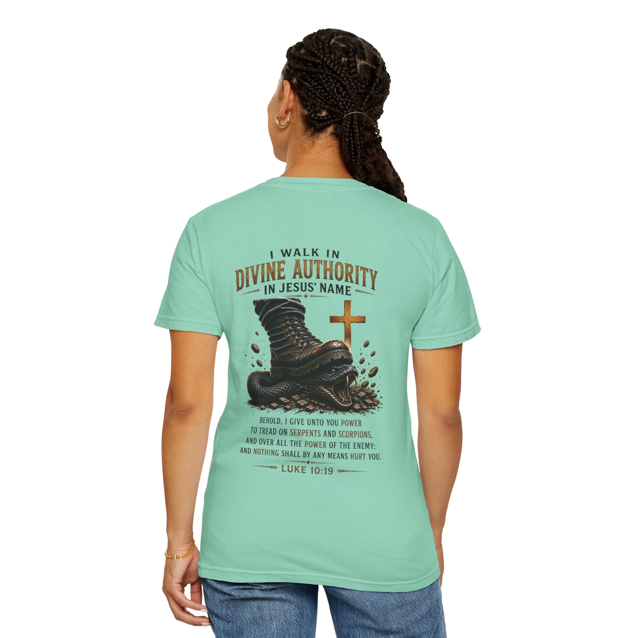 Authorized Power T-Shirt — "Authorized Power" Luke 10:19 Christian Faith Tee - Image 80