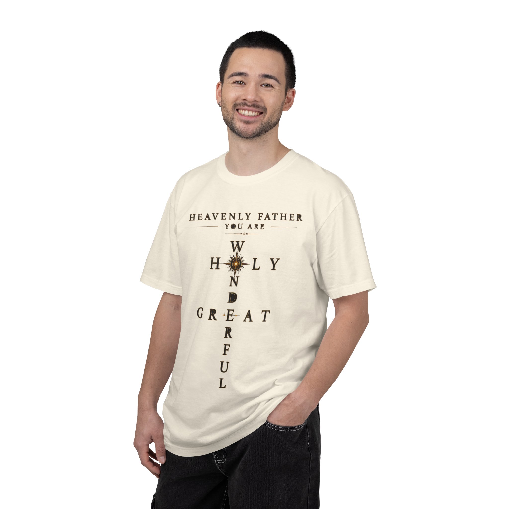 Heavenly Father Cross T‑Shirt — "You Are Wonderful, Holy, Great" Christian Faith Tee - Image 28