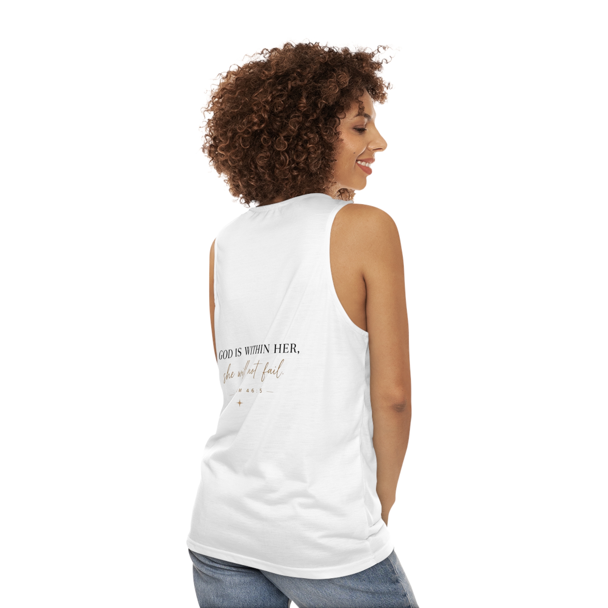 Faith-Based Tank Top — “She Will Not Fail” Psalm 46:5 Scripture Tank - Image 5