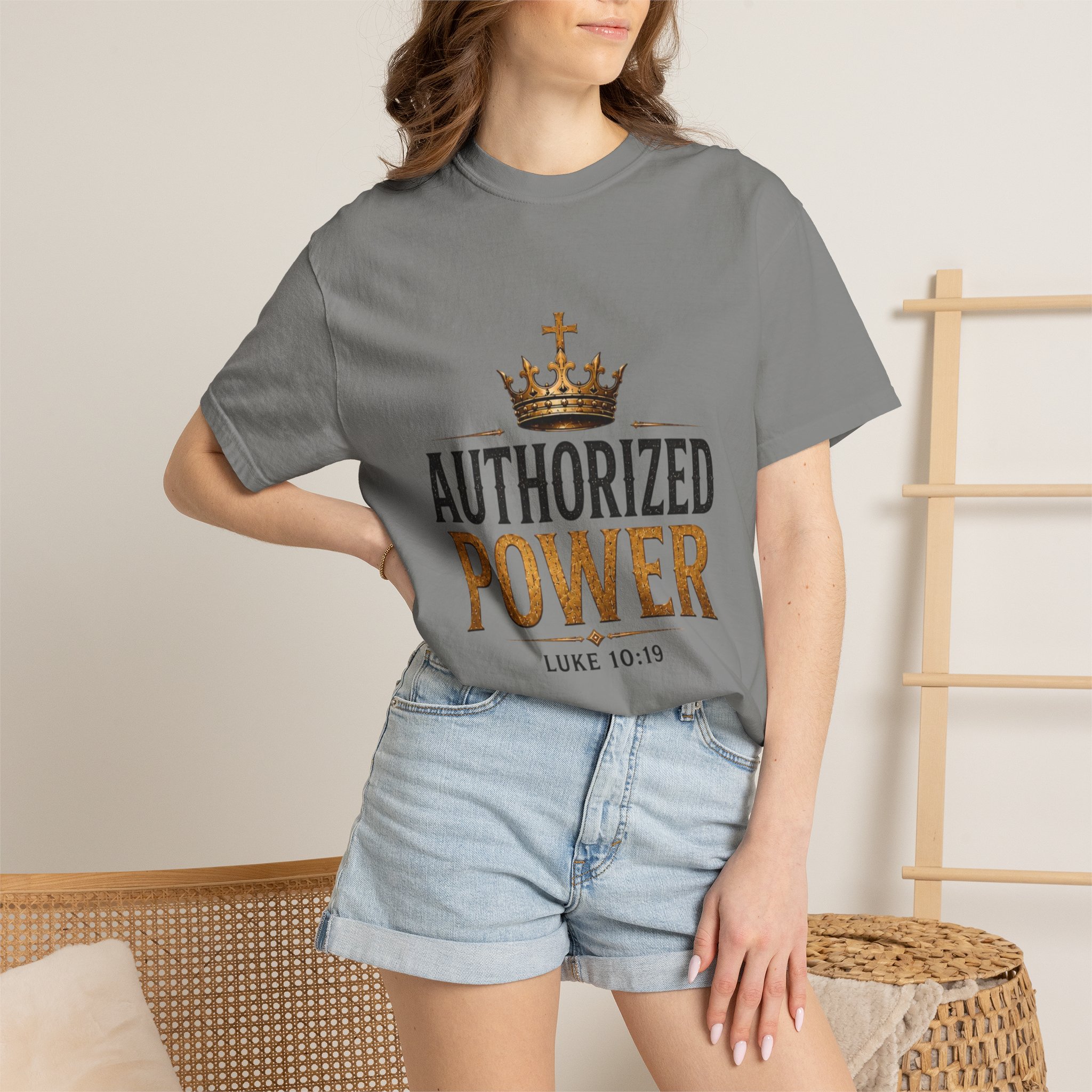 Authorized Power T-Shirt — "Authorized Power" Luke 10:19 Christian Faith Tee - Image 111