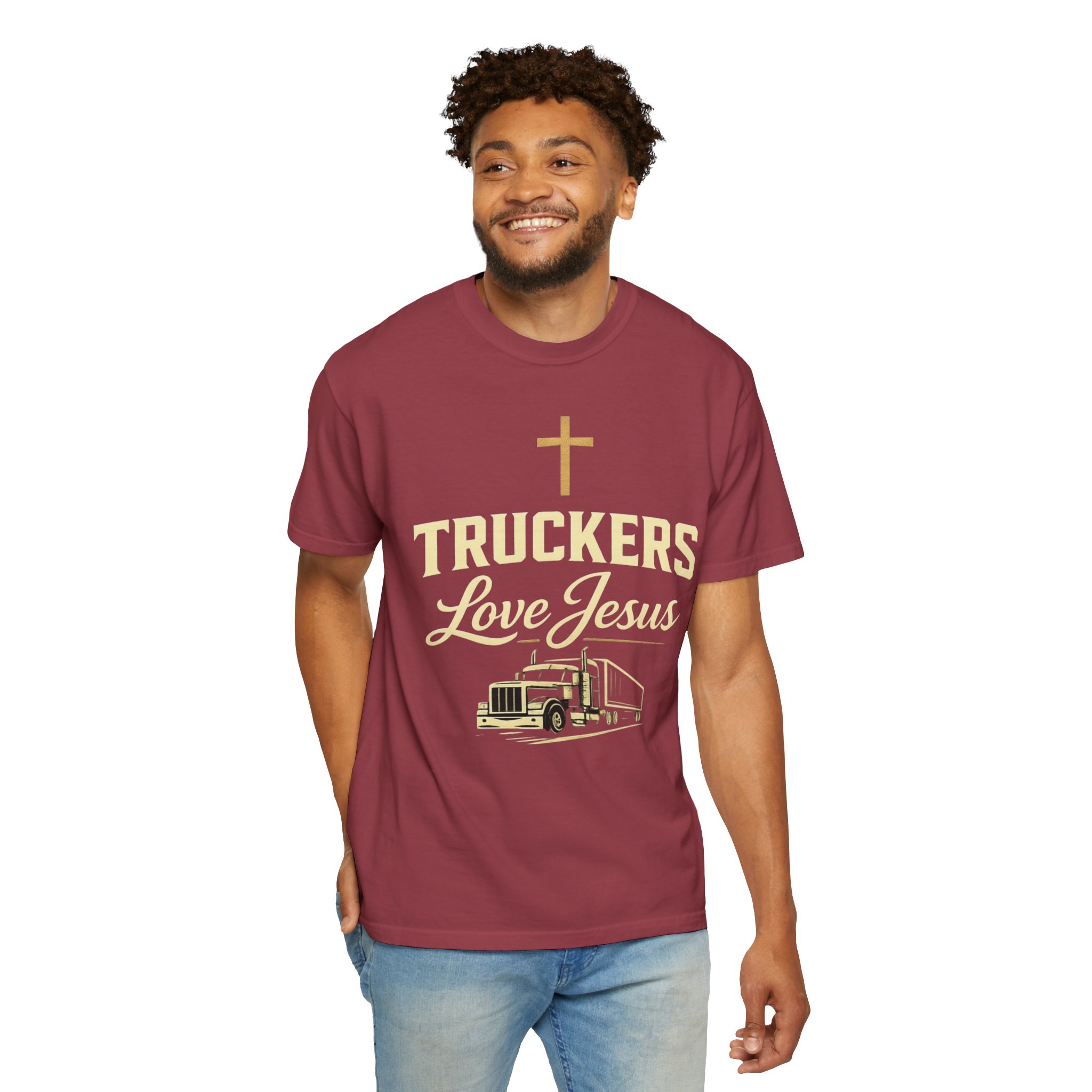 Truckers Love Jesus T-Shirt — Christian Trucker Gospel Tee - Image 55