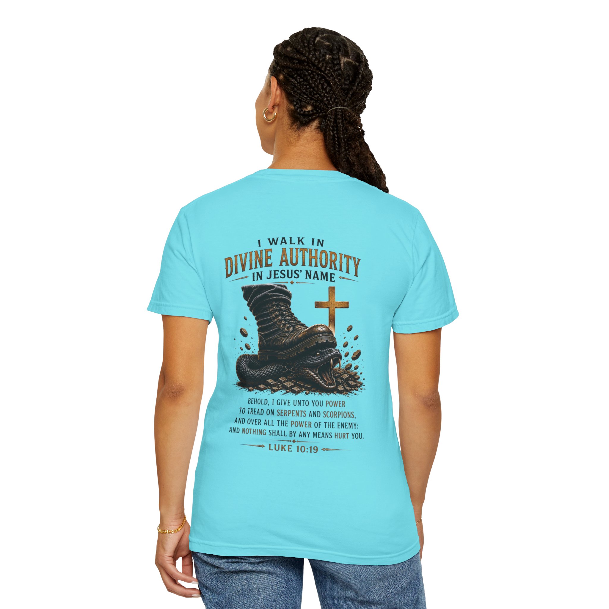 Authorized Power T-Shirt — "Authorized Power" Luke 10:19 Christian Faith Tee - Image 107