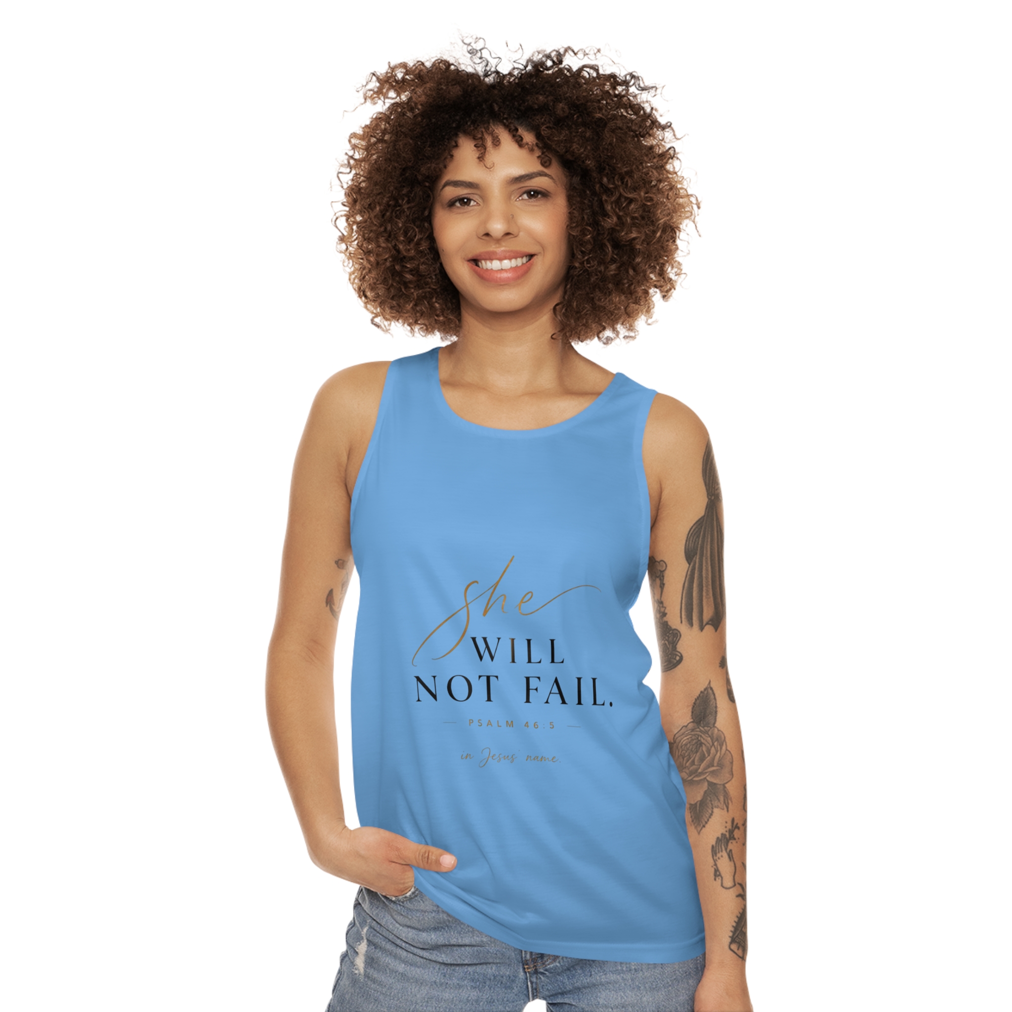 Inspirational 'She Will Not Fail' Tank Top - Image 4