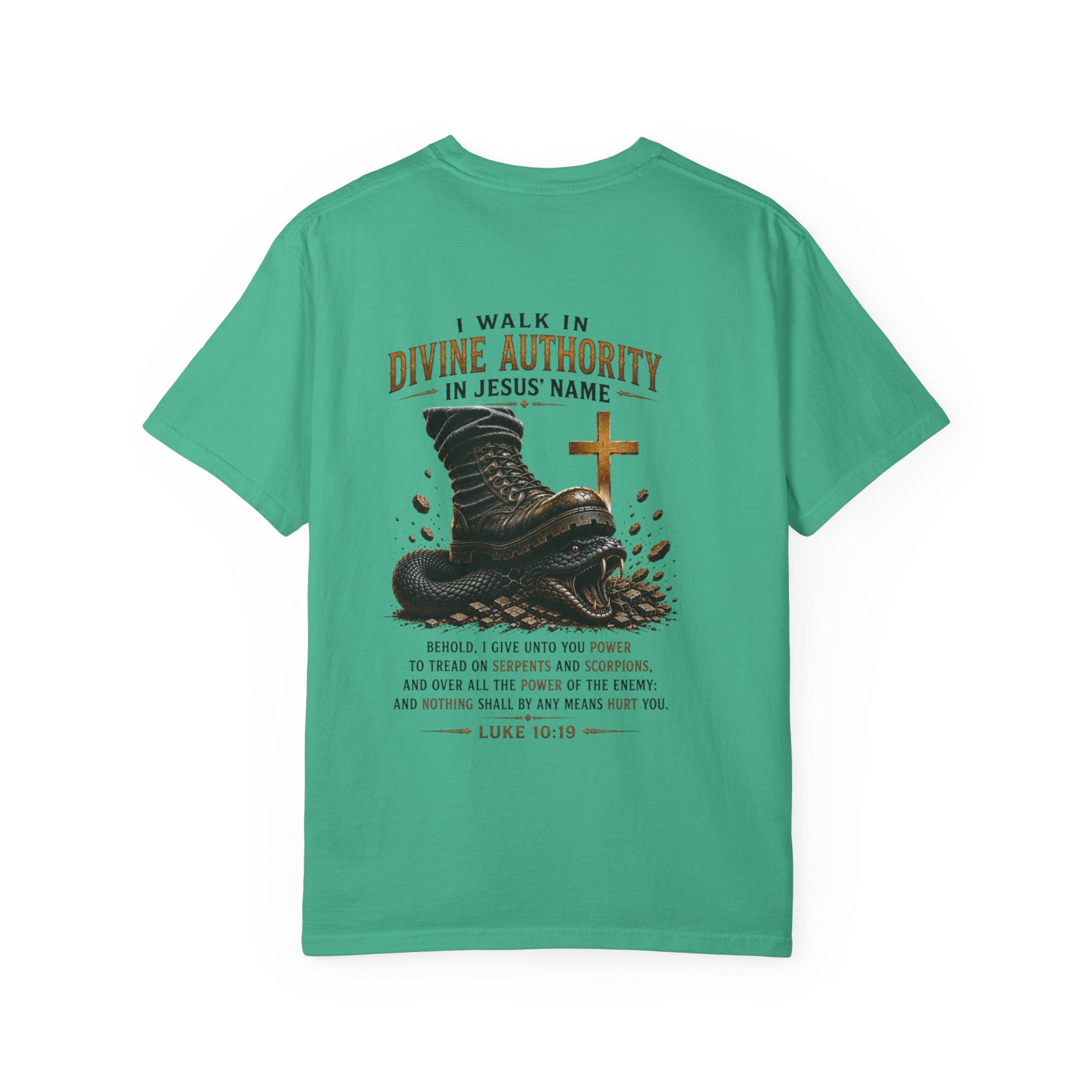 Authorized Power T-Shirt — "Authorized Power" Luke 10:19 Christian Faith Tee - Image 85