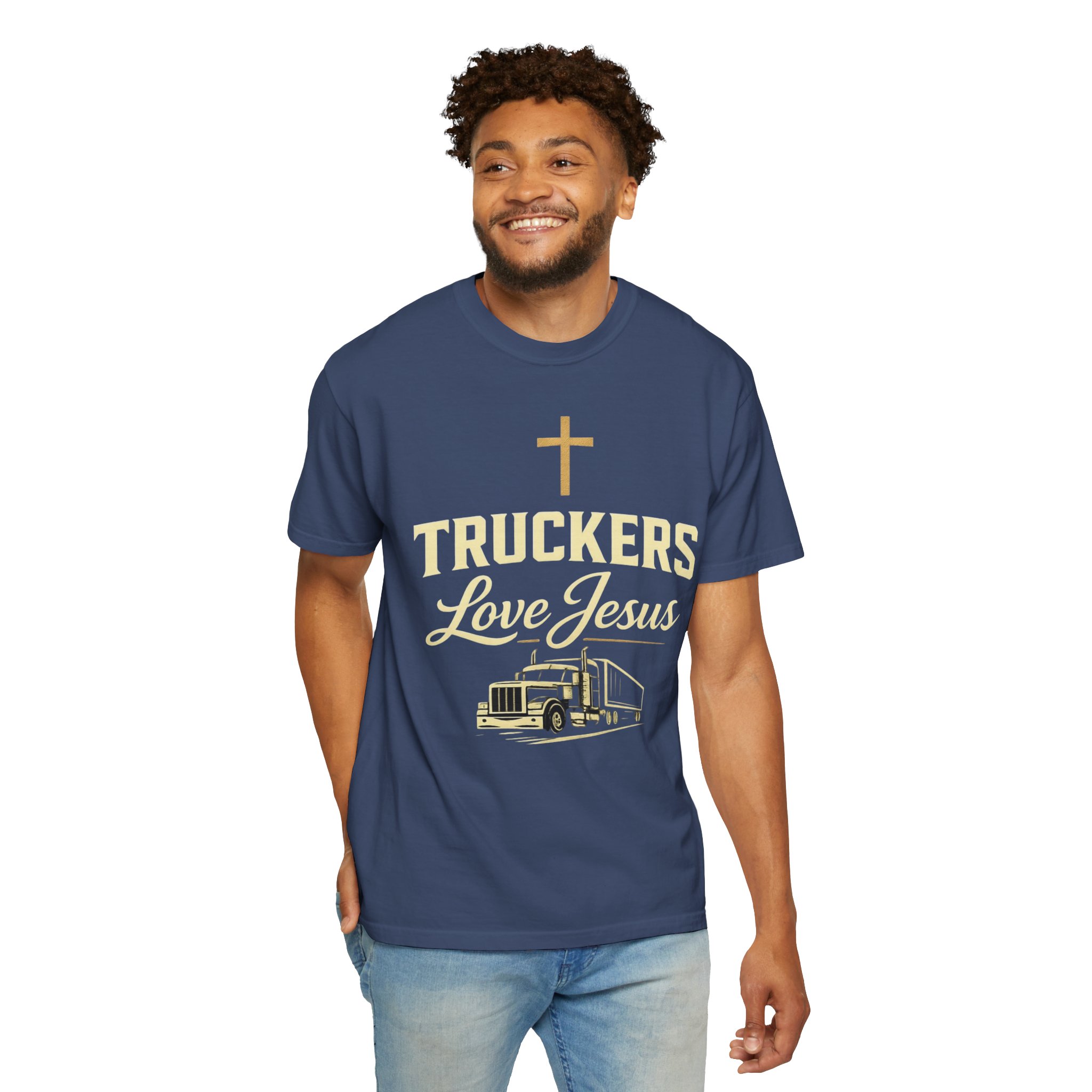 Truckers Love Jesus T-Shirt — Christian Trucker Gospel Tee - Image 45