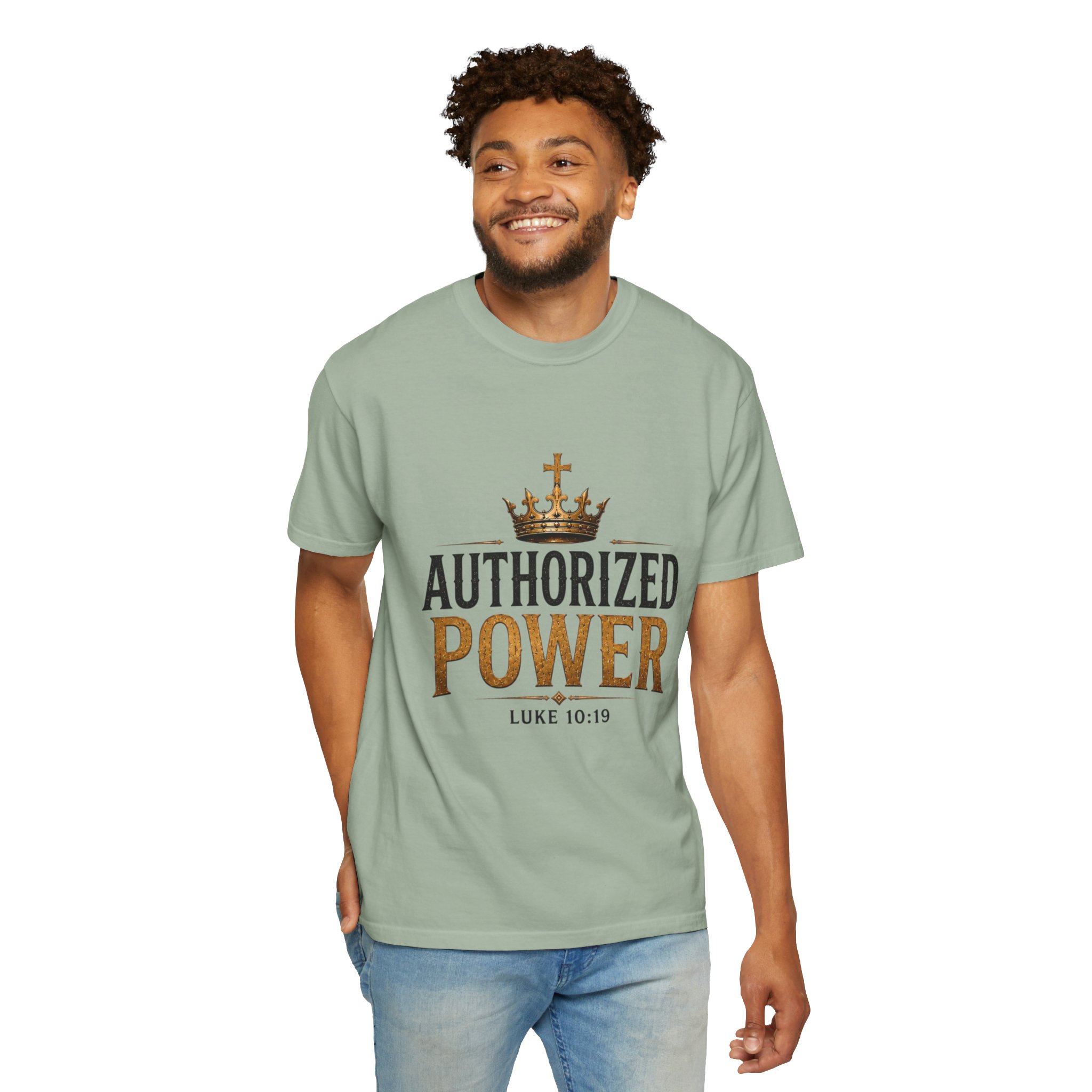 Authorized Power T-Shirt — "Authorized Power" Luke 10:19 Christian Faith Tee - Image 70