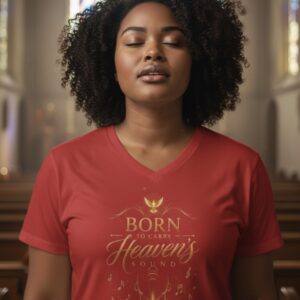 Born to carry heavens Sound V-Neck Tee — Inspirational Christian Faith T‑Shirt