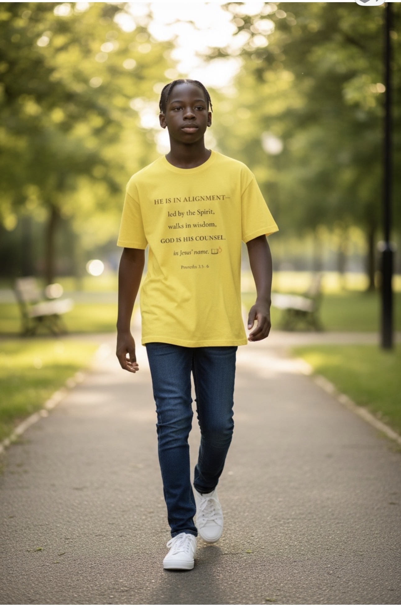 Men’s Godly Alignment T-Shirt — "He Is in Alignment" Proverbs 1:5–8 Inspirational Tee - Image 2
