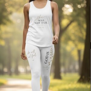 Faith-Based Tank Top — “She Will Not Fail” Psalm 46:5 Scripture Tank