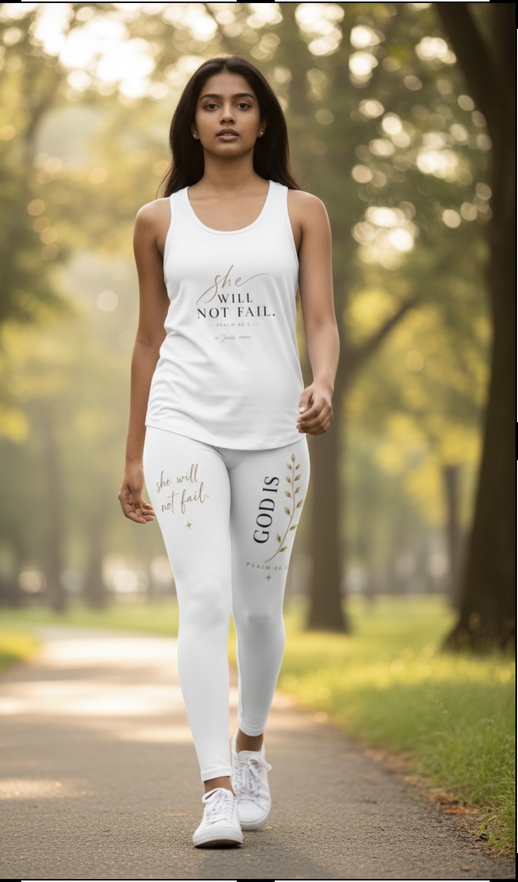 Faith-Based Tank Top — “She Will Not Fail” Psalm 46:5 Scripture Tank